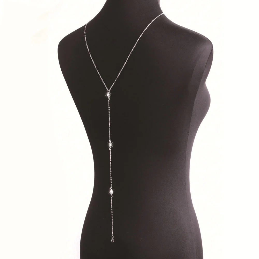 Single Layer Round Rhinestone Back Body Chain - Image 3