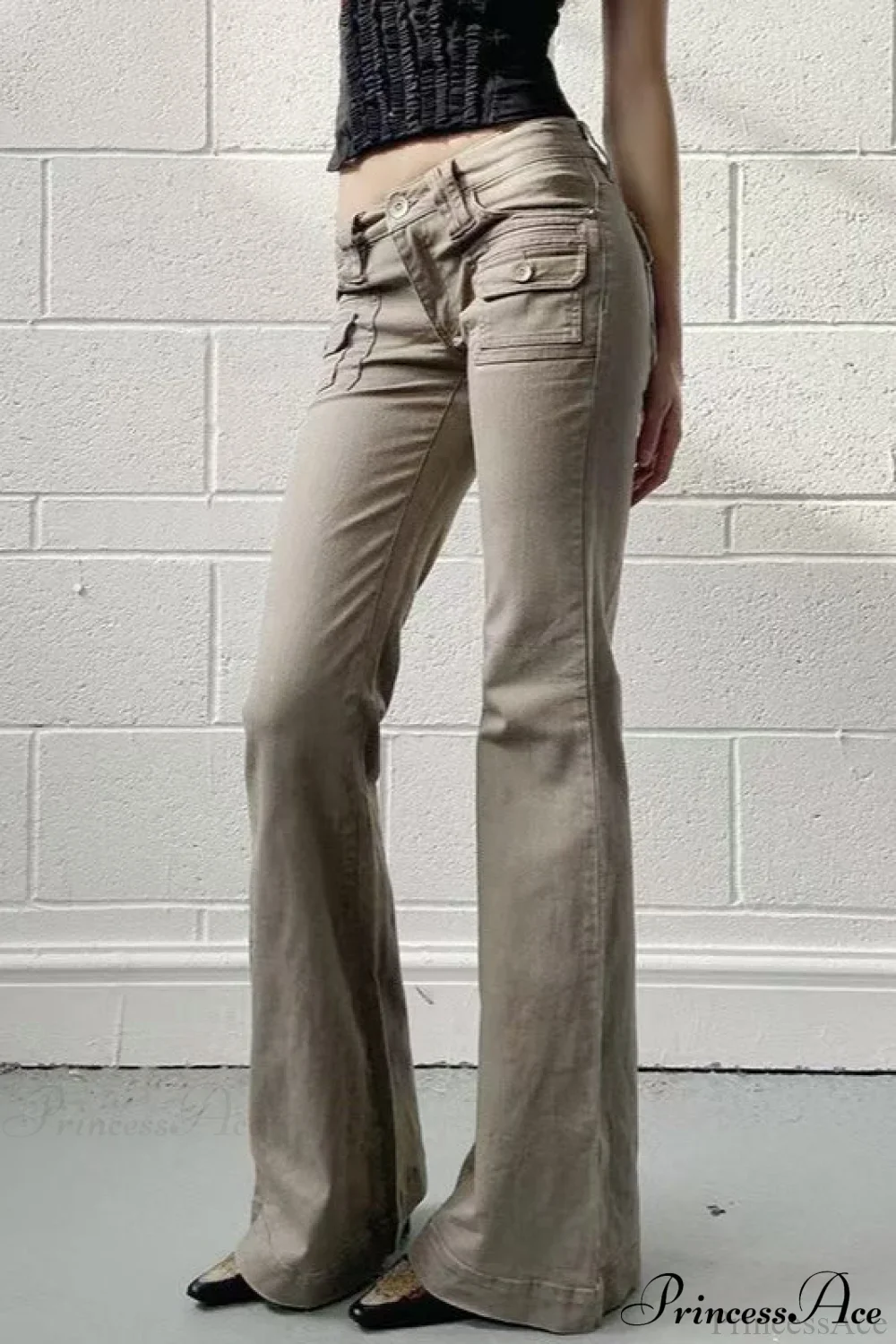 Skinny Low Rise Vintage Bootcut Cargo Pants - Image 2