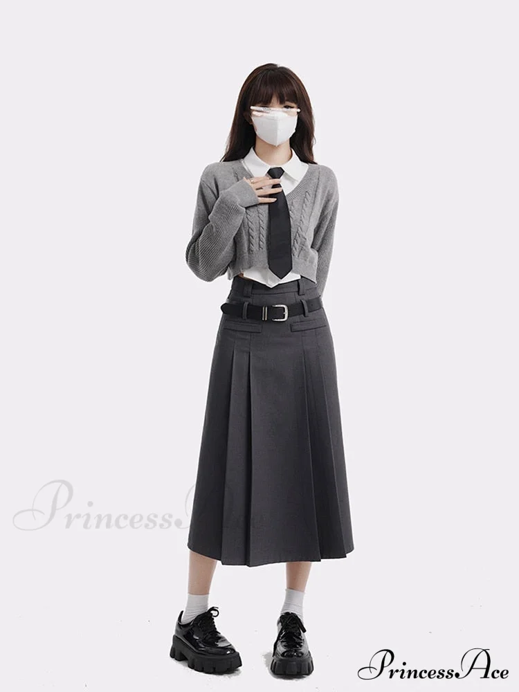 Harajuku A-Line Skirt and Shirt Set