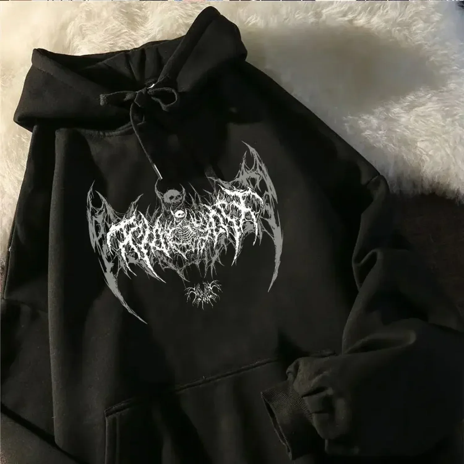 Skull Graphic Long Sleeve Hoodie - Image 2