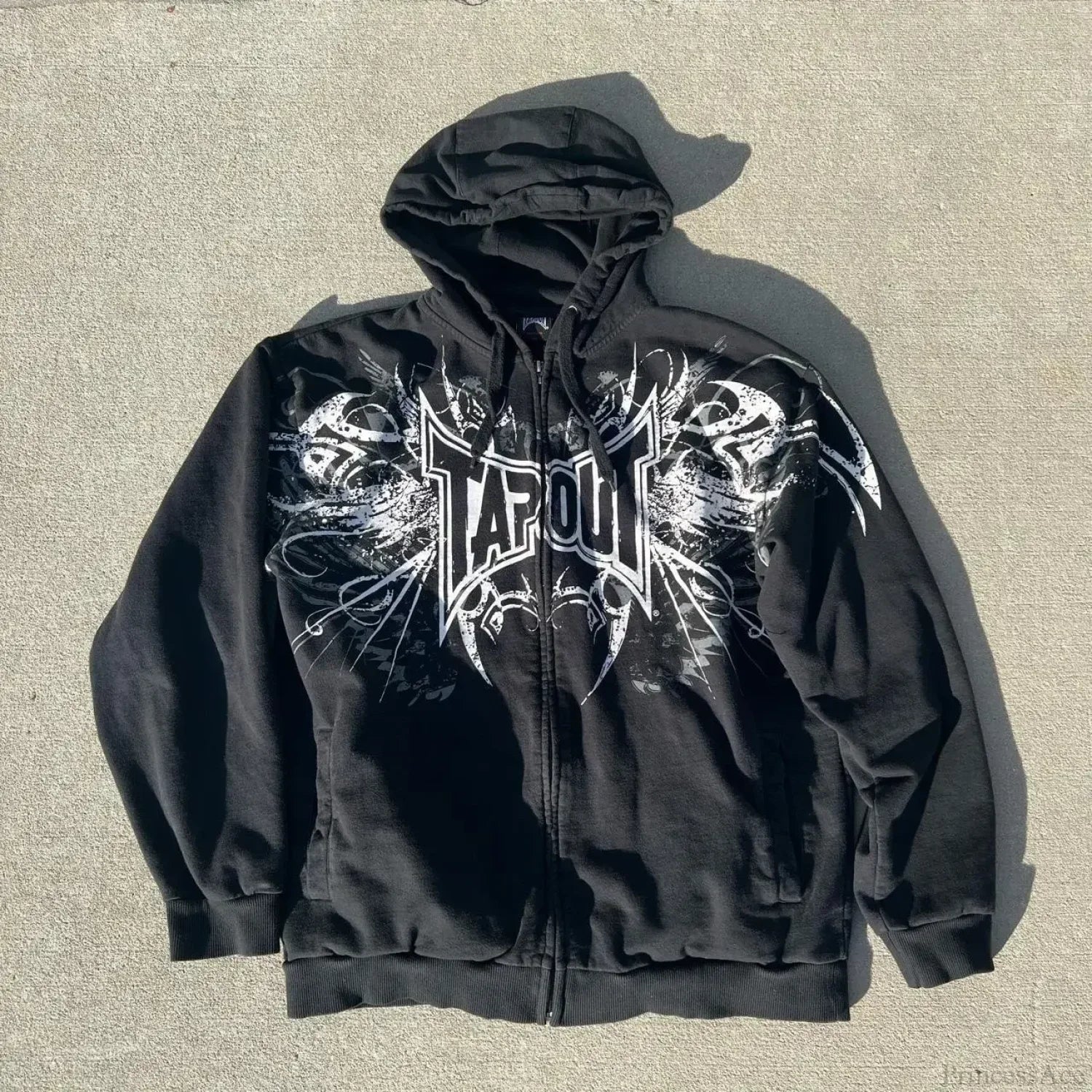 Skull Graphic Zipper Hoodie - Image 5