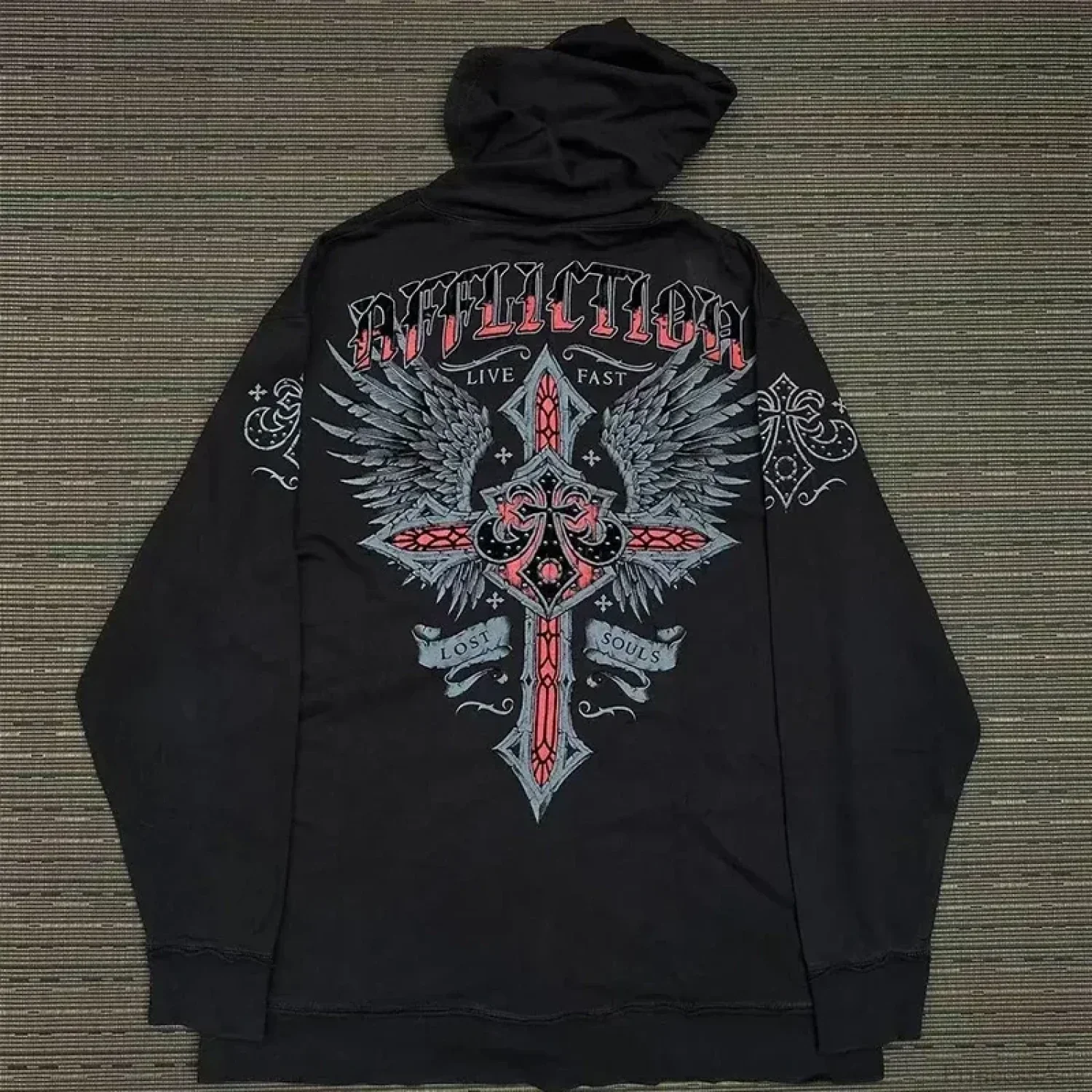 Skull Patchwork Zipper Hoodie - Image 11