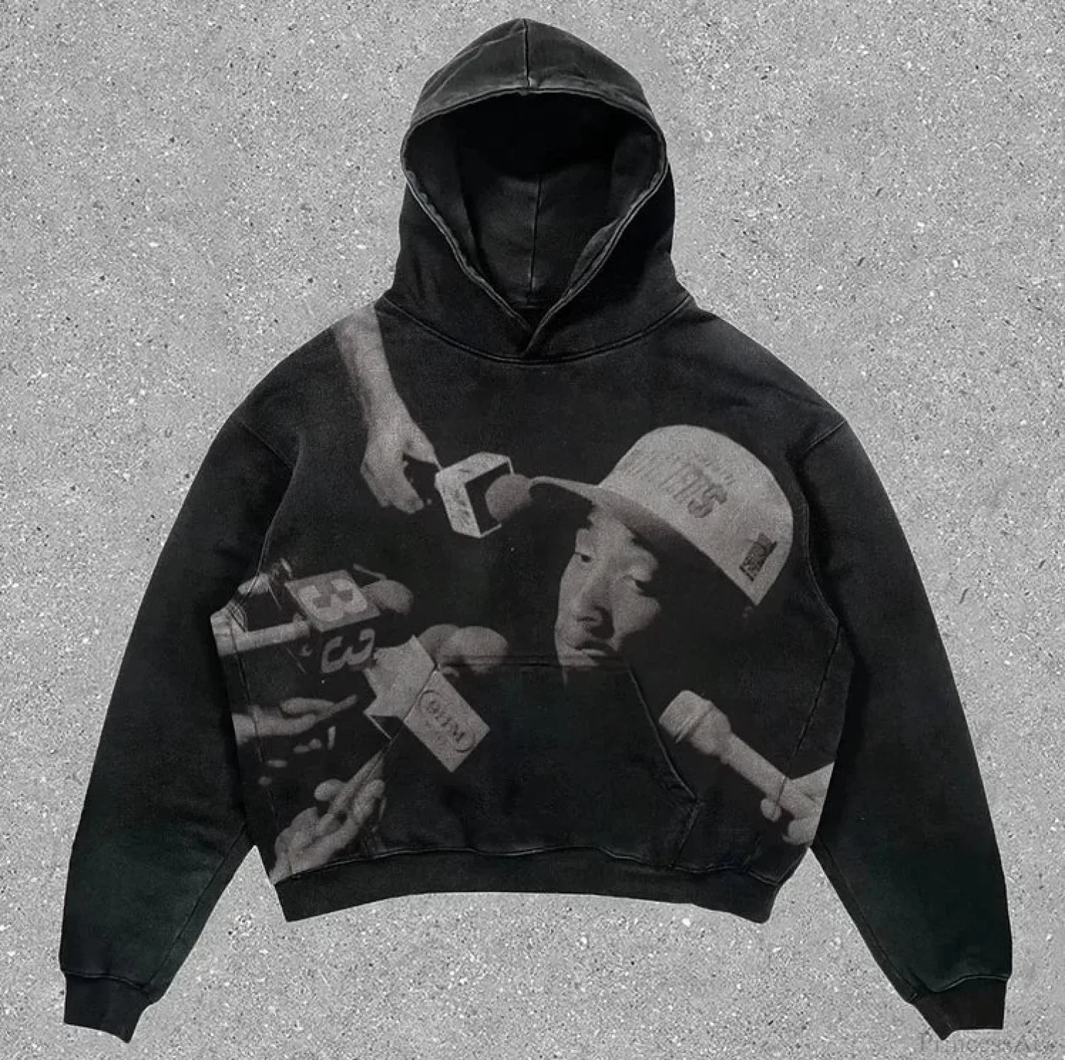 Skull Rap Graphic Cotton Hoodie