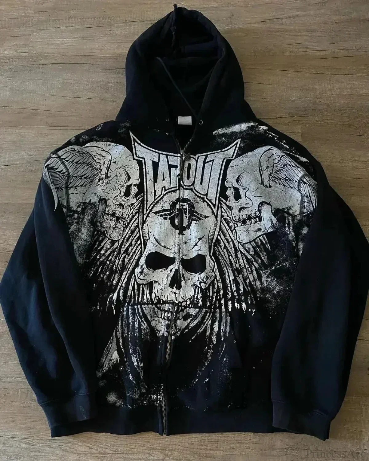 Skull Retro Zipper Hoodie - Image 4