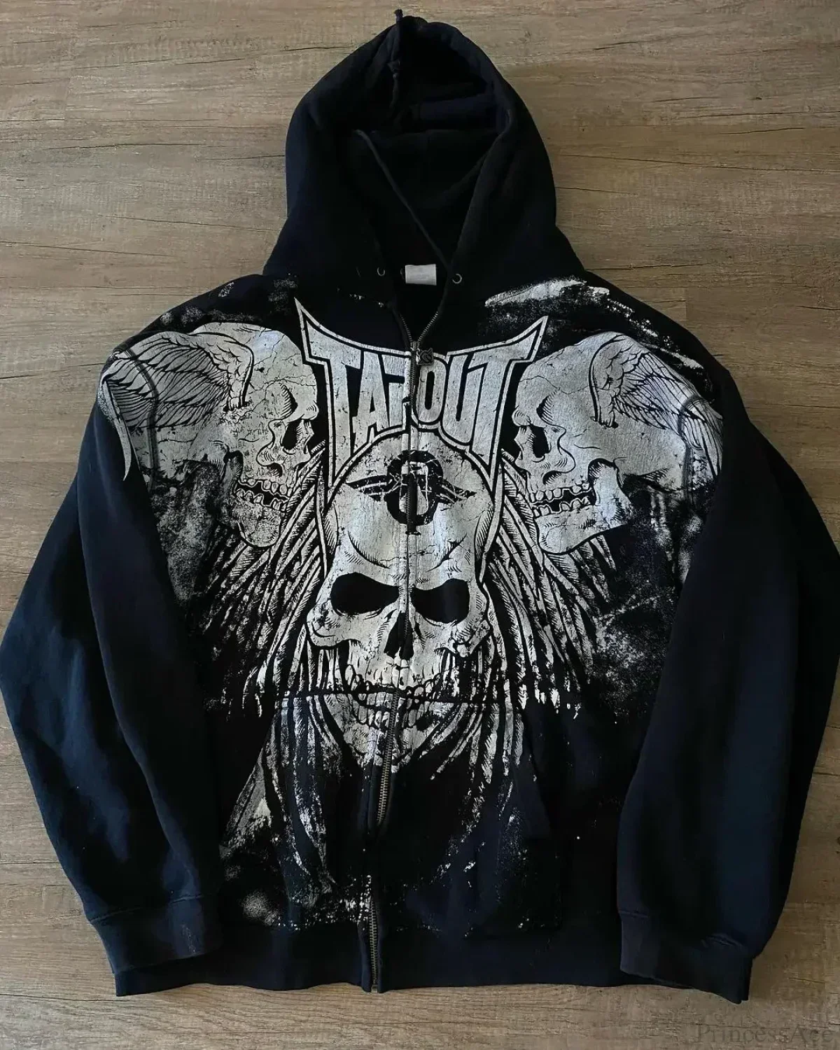 Skull Retro Zipper Hoodie - Image 6