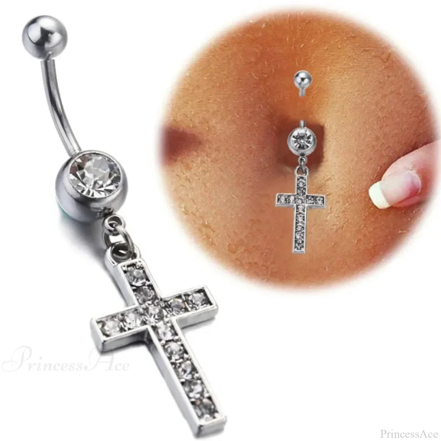 Skull Serpent Dangle Dark Belly Ring - Image 6