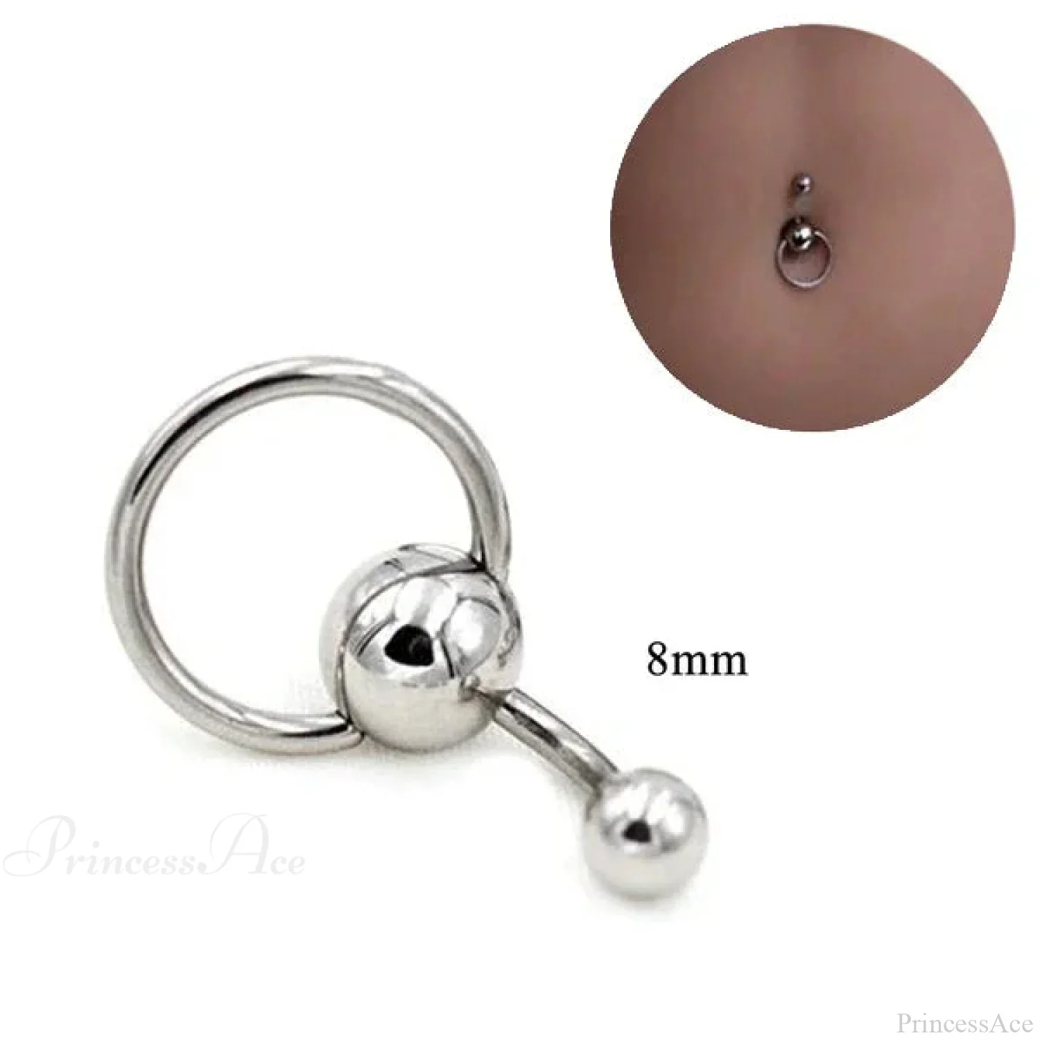 Skull Serpent Dangle Dark Belly Ring - Image 8