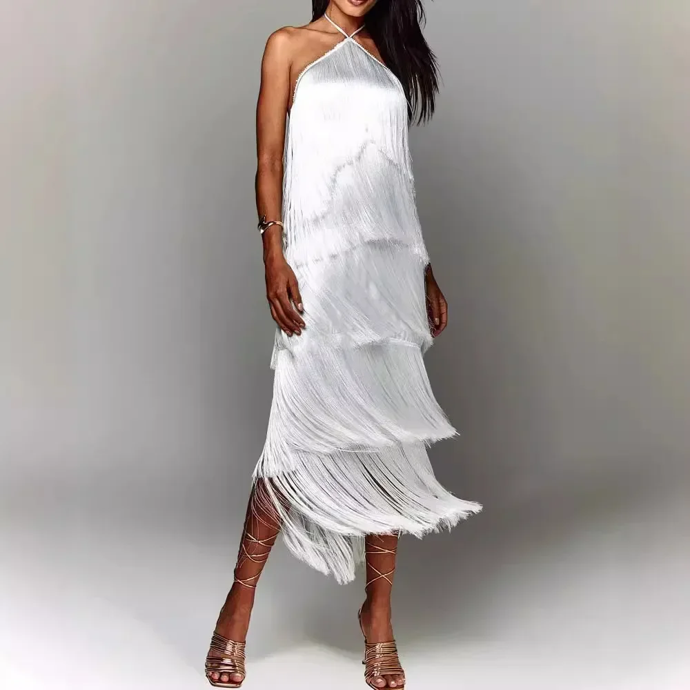 Sleeveless Halter Split Party Dress - Image 3