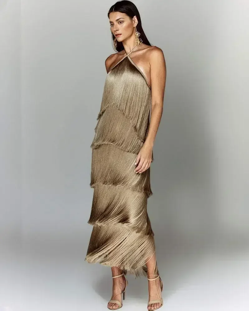 Sleeveless Halter Split Party Dress - Image 6
