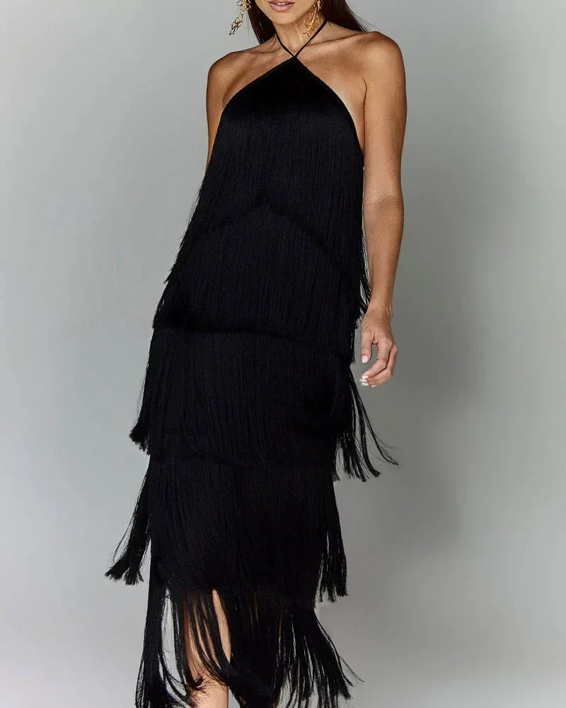 Sleeveless Halter Split Party Dress - Image 8