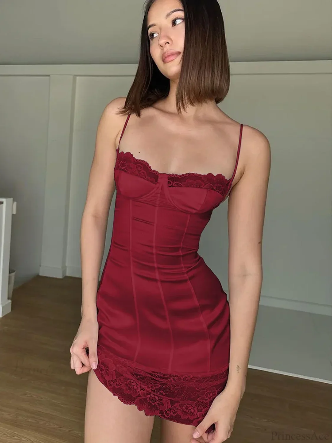 Sleeveless Lace Patchwork Bodycon Vacation Dress - Image 3