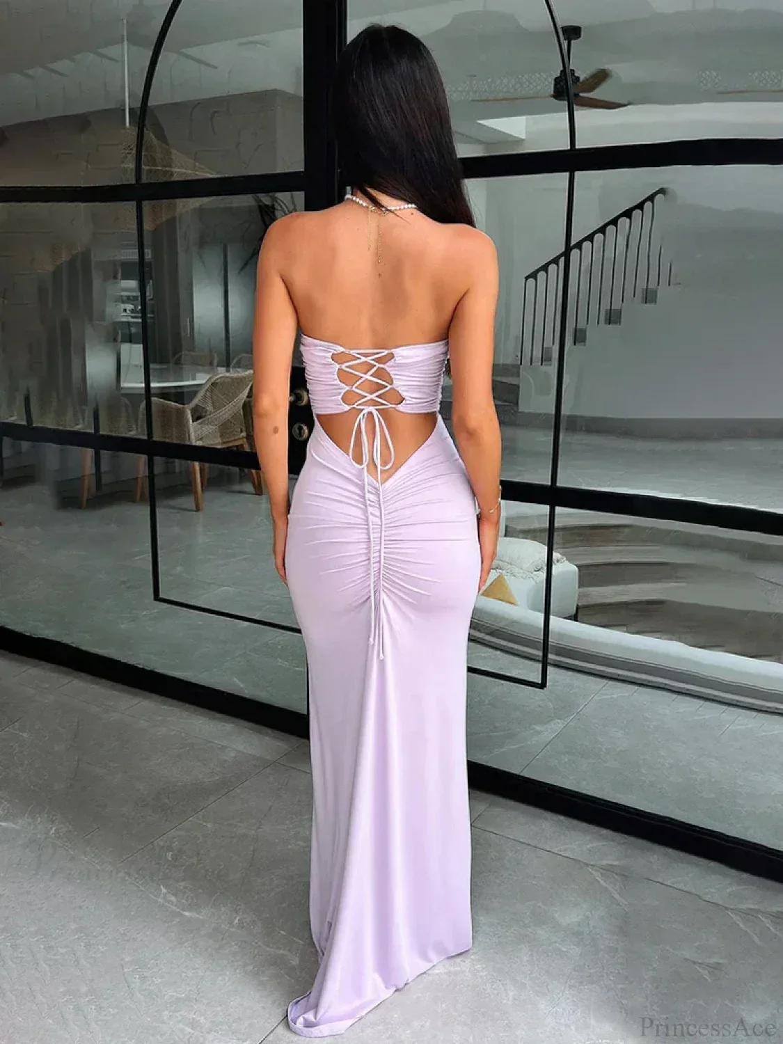 Slim Bodycon Bandage Pleated Vacation Dress - Image 5
