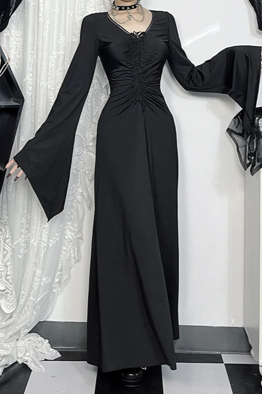 Slim Fit Dark Gothic Dress - Image 2