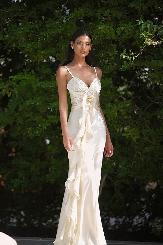 Slim Fit Floral Satin Boho Dress