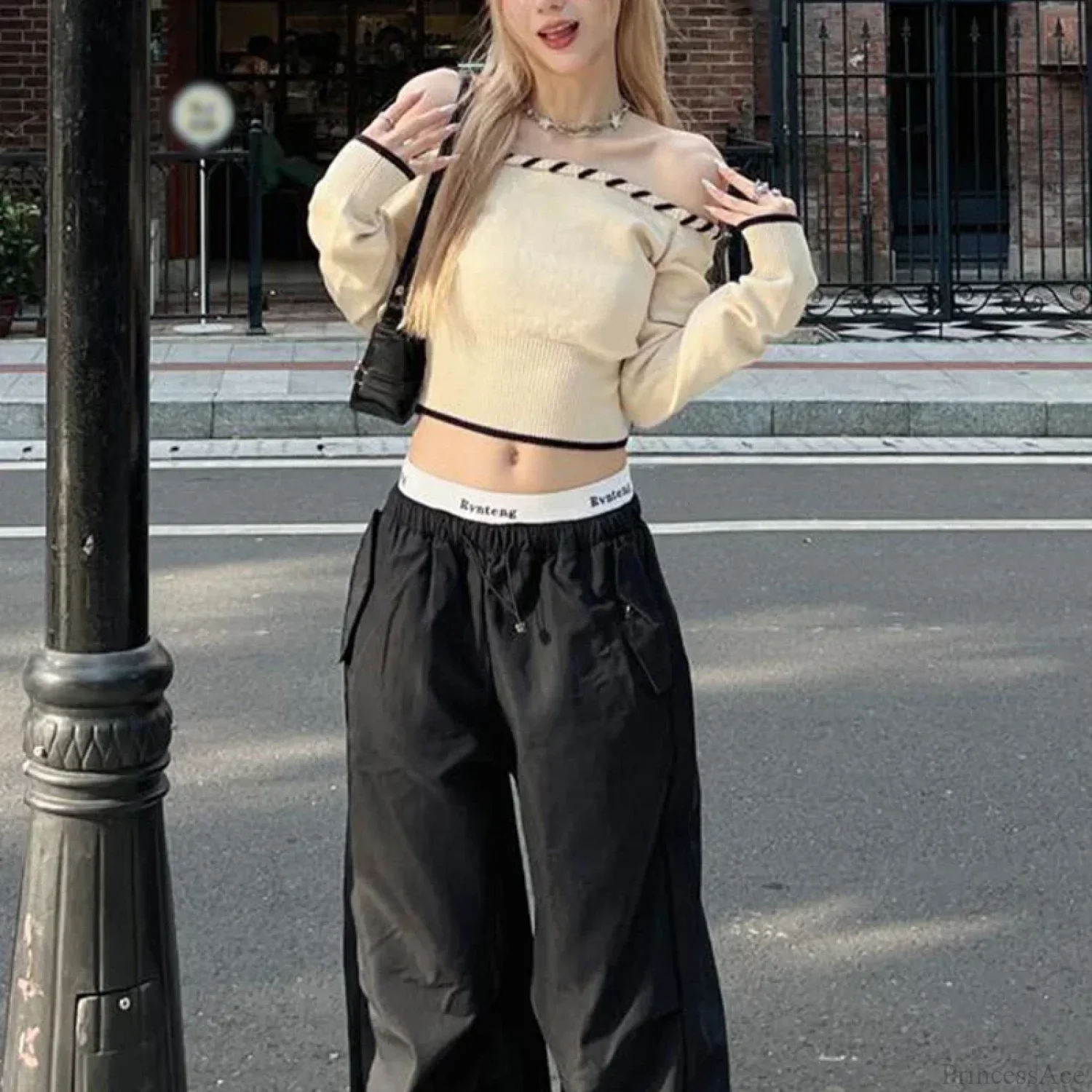 Slim Fit Korean Off-Shoulder Knitted Boat Neck Knit Top - Image 5
