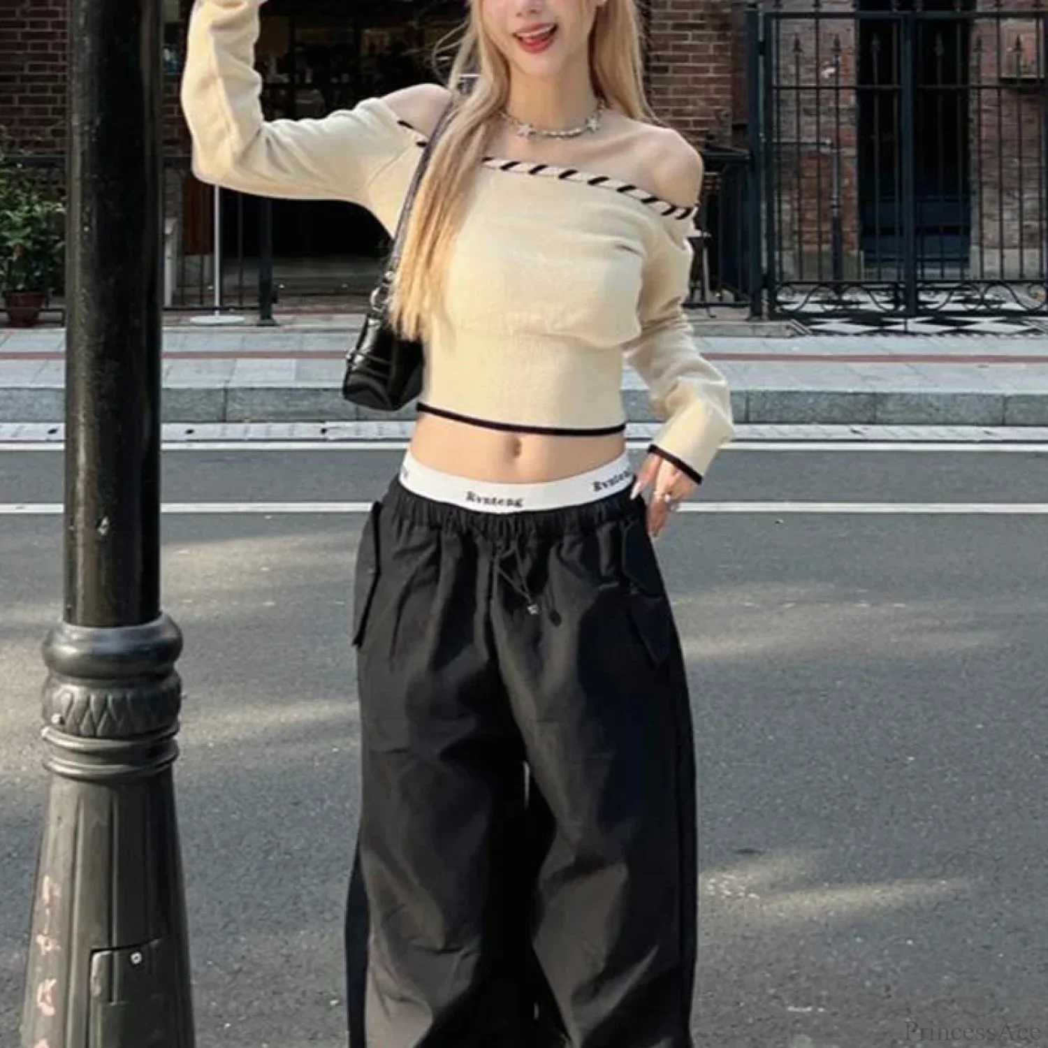 Slim Fit Korean Off-Shoulder Knitted Boat Neck Knit Top - Image 6