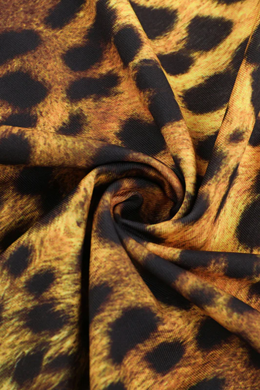Slim Fit Leopard Cowl Backless Maxi Dress - Image 7