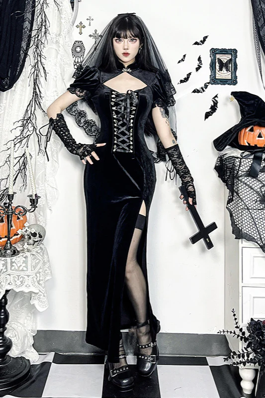 Slim Fit Oriental Gothic Dress