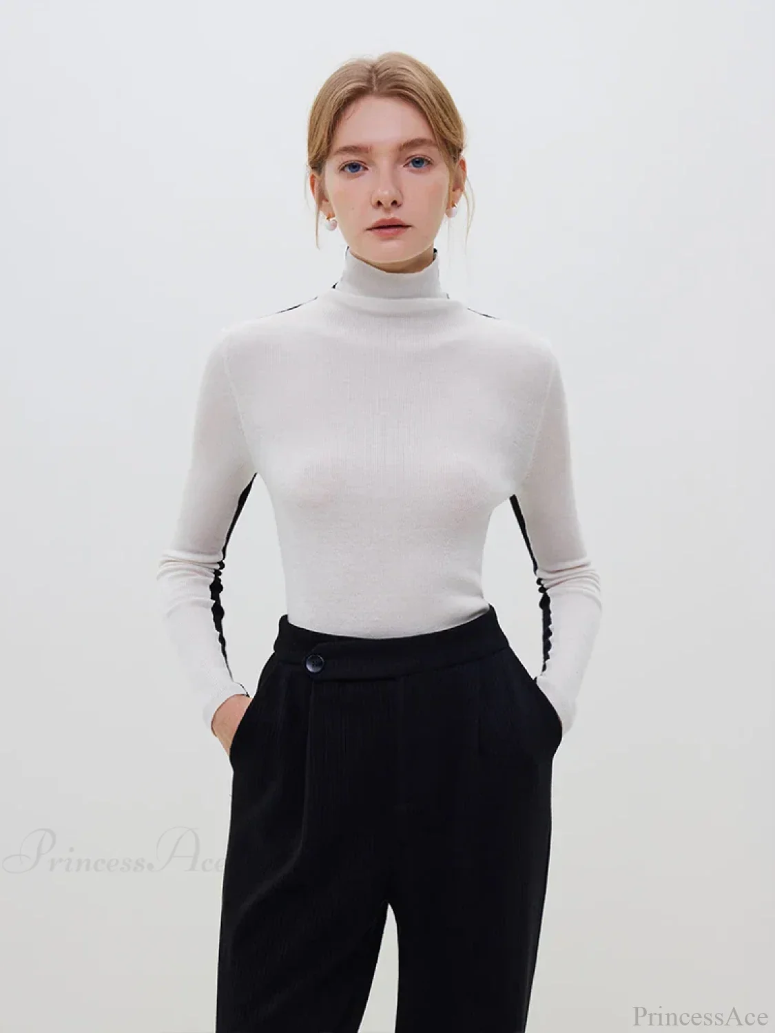 Slim Style Two - wear High Turtleneck Sweater - Image 7