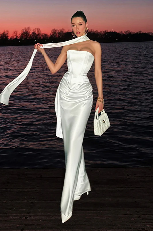 Slimming Square Neck Waist-Cinched Party Dress - Image 4