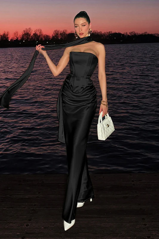 Slimming Square Neck Waist-Cinched Party Dress - Image 8