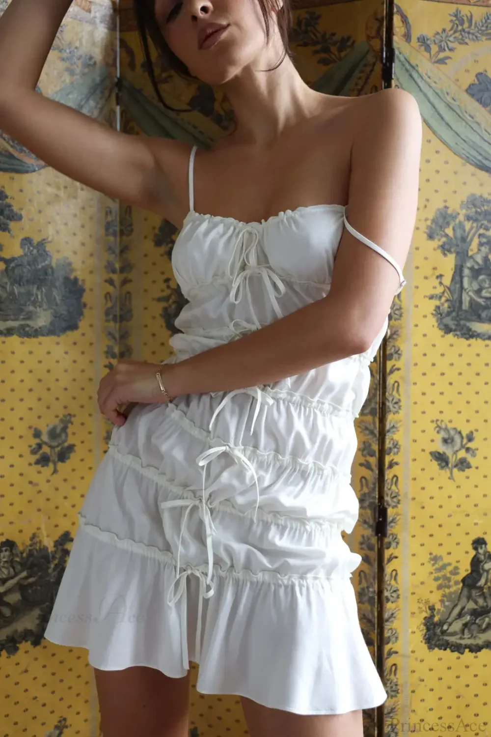 Sling Pleated See-Through Mini Dress - Image 4