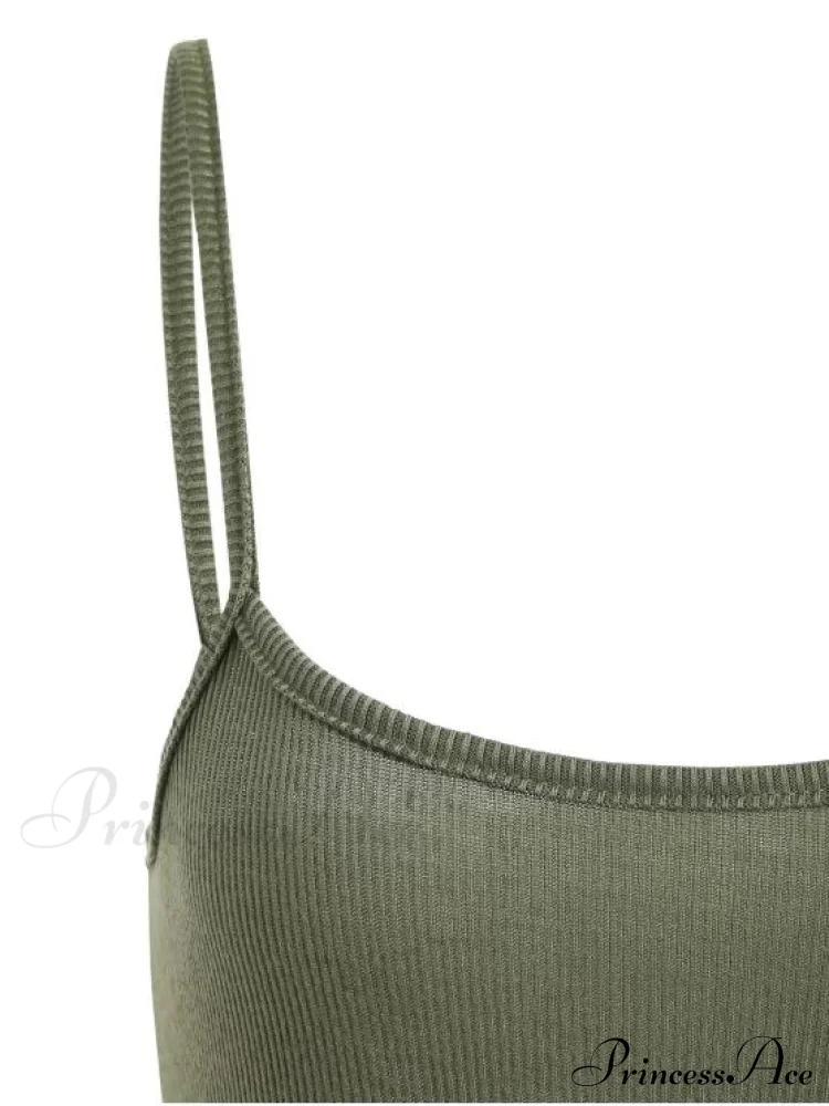 Slip Bodycon Ribbed Slit Dress - Image 9