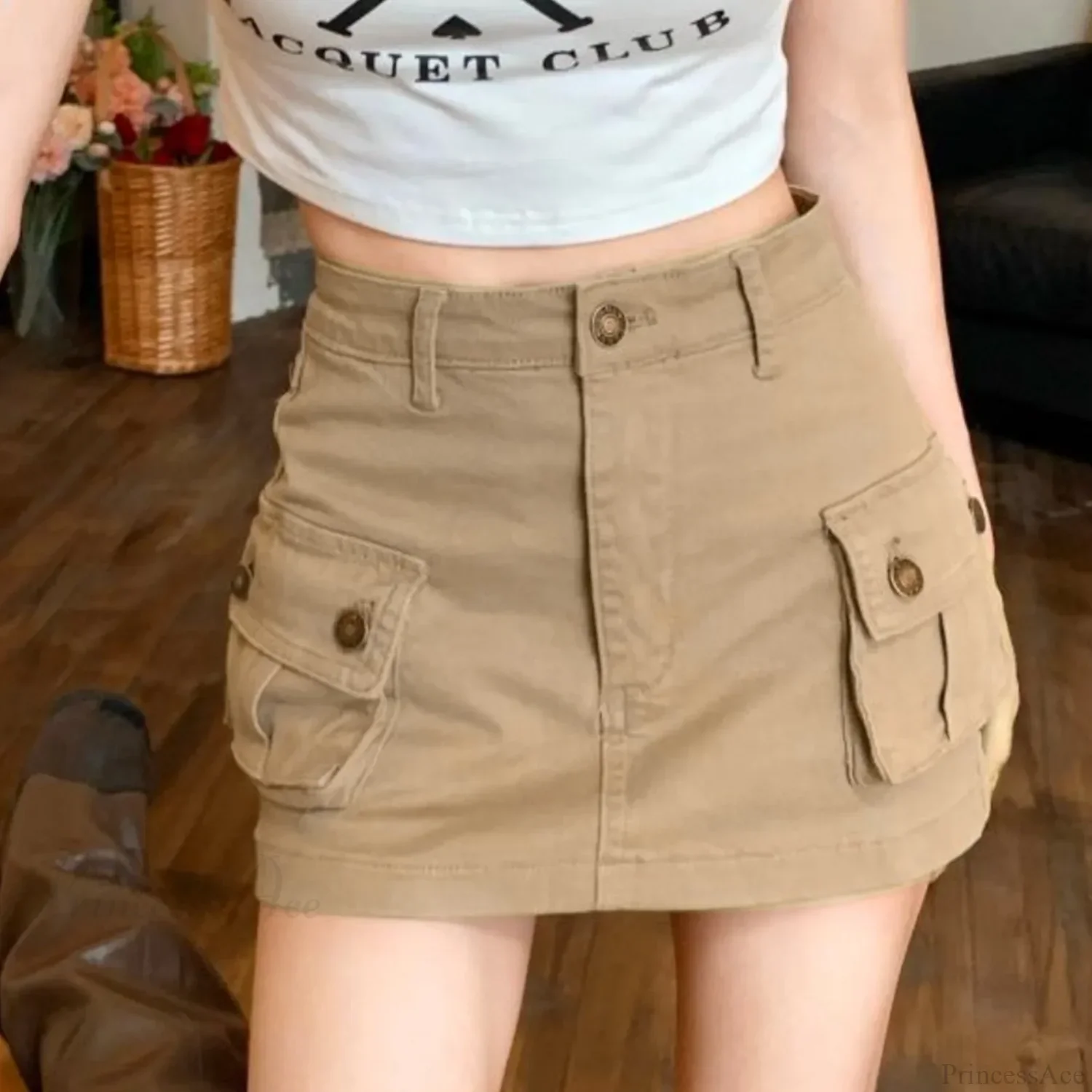 Slip Denim High Waist Skirt - Image 3