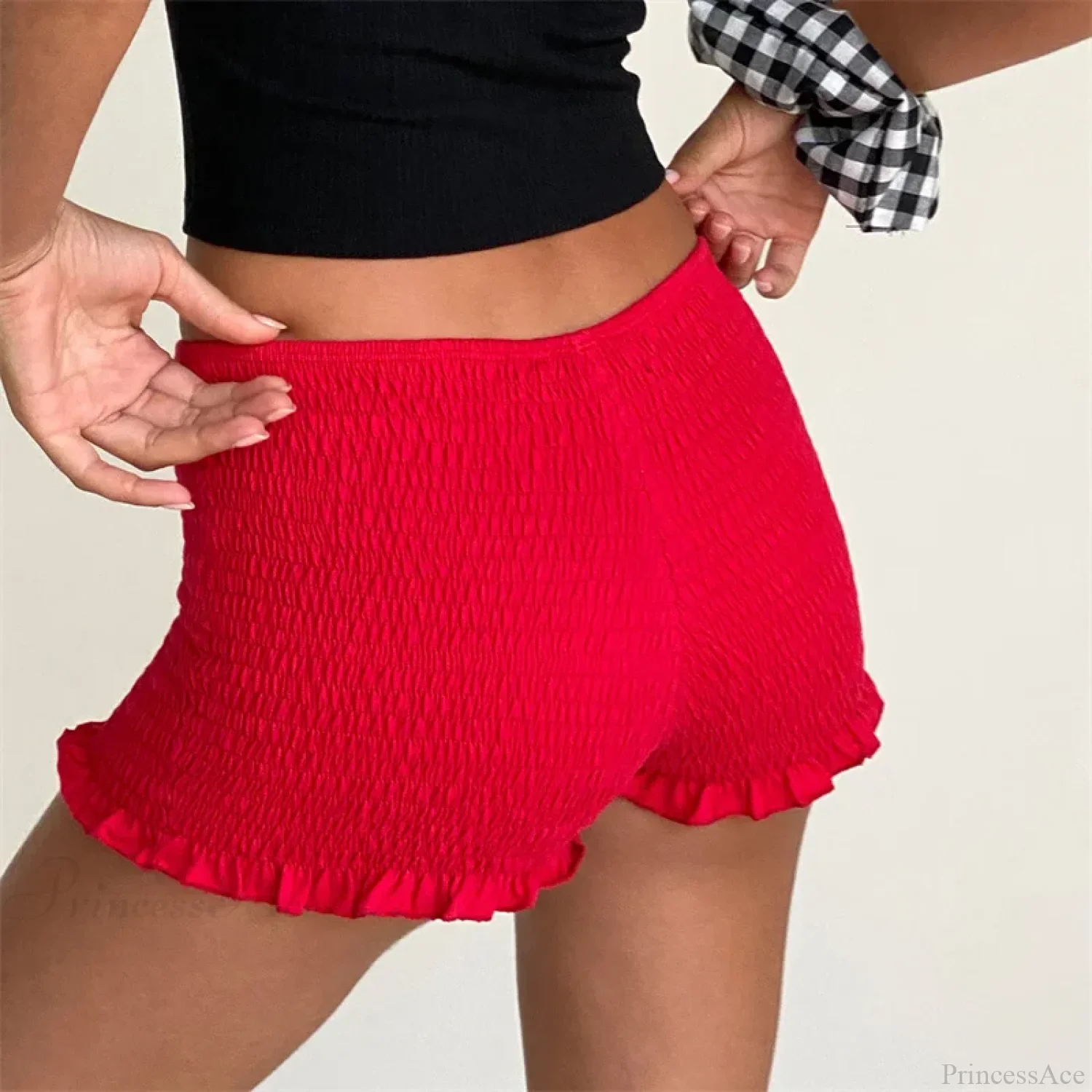 Smocked Ruffled Elastic Waist Short - Image 4