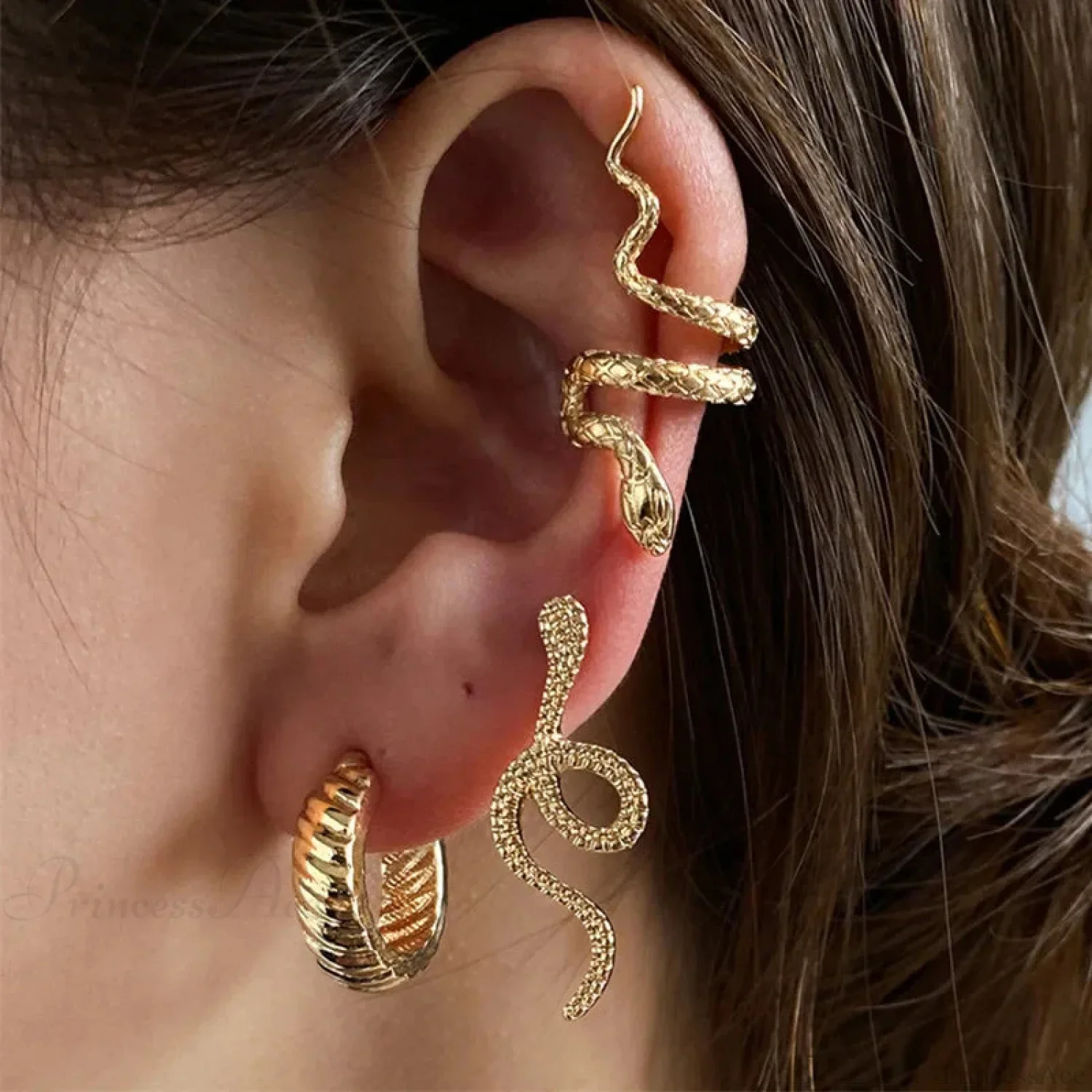Snake Form Silver Hip Hop Stud Earring - Image 2