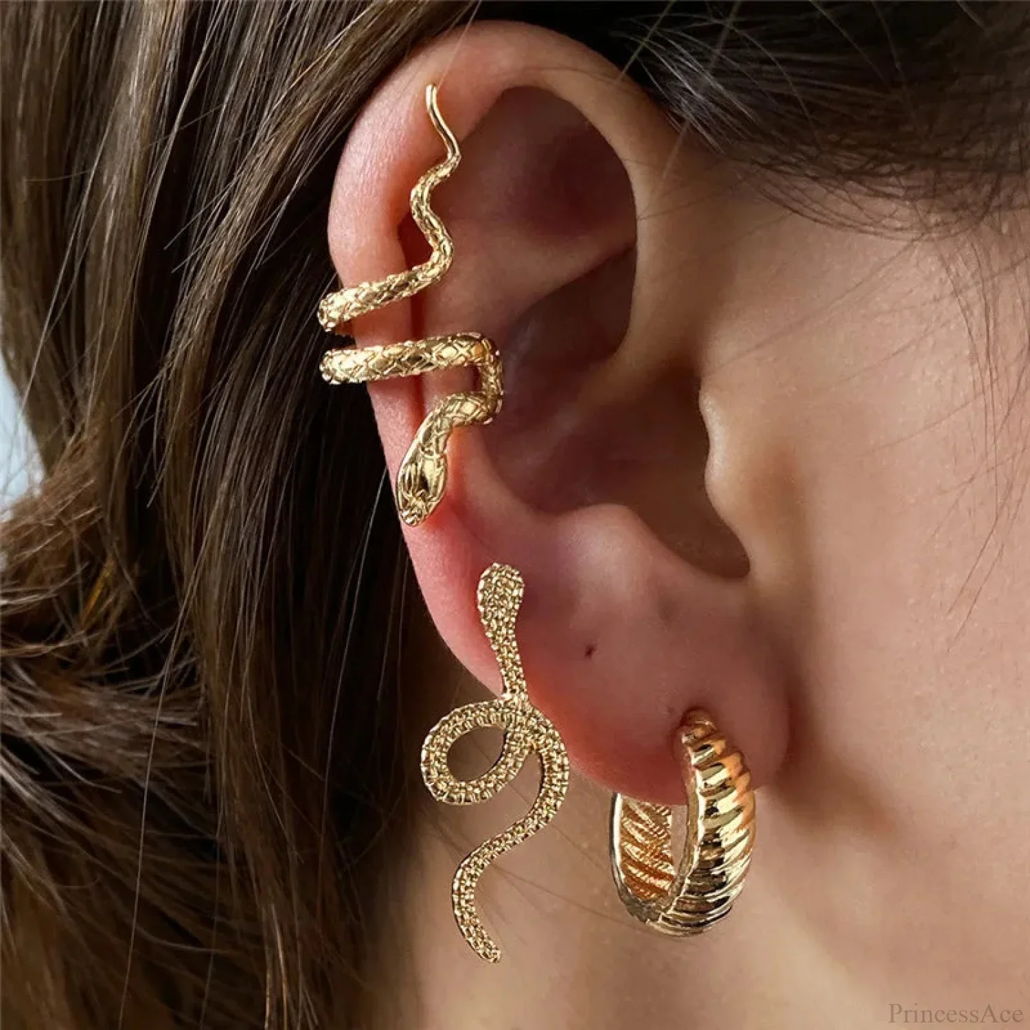 Snake Form Silver Hip Hop Stud Earring - Image 7