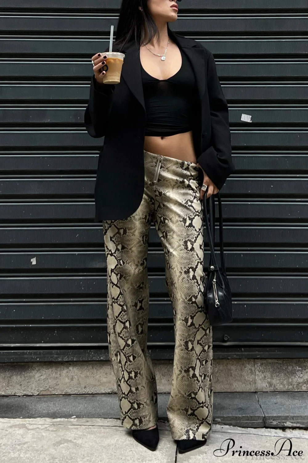 Snake Print Straight Stylish Versatile Jeans - Image 2