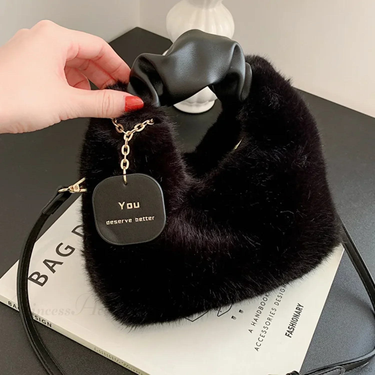 Soft Plush Simple Crossbody Handbag Women’s Bag - Image 2