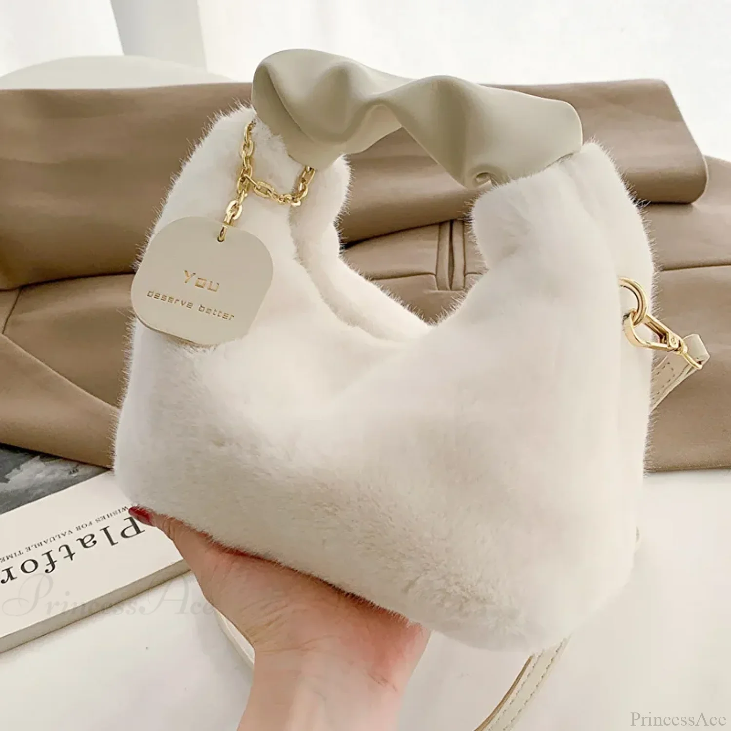 Soft Plush Simple Crossbody Handbag Women’s Bag - Image 3