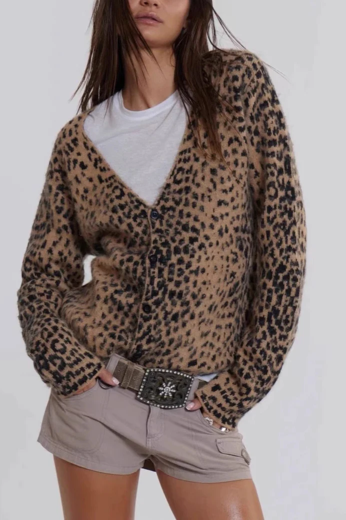 Soft Touch V-Neck Animal Cardigan