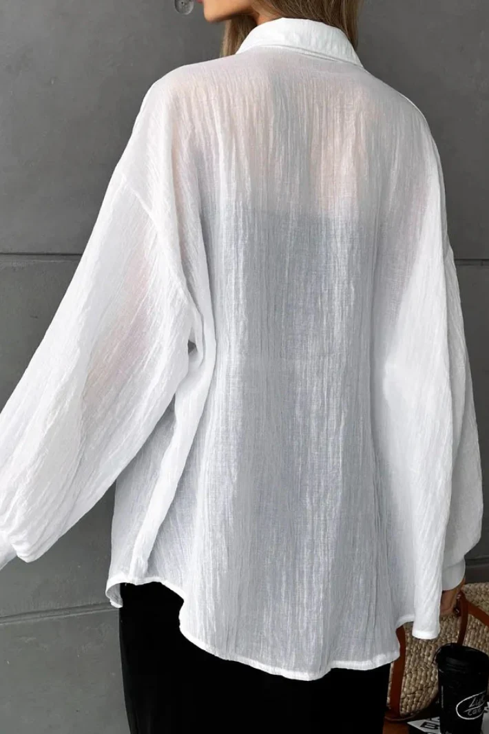 Solid Casual Chic Long Sleeve Blouse - Image 11