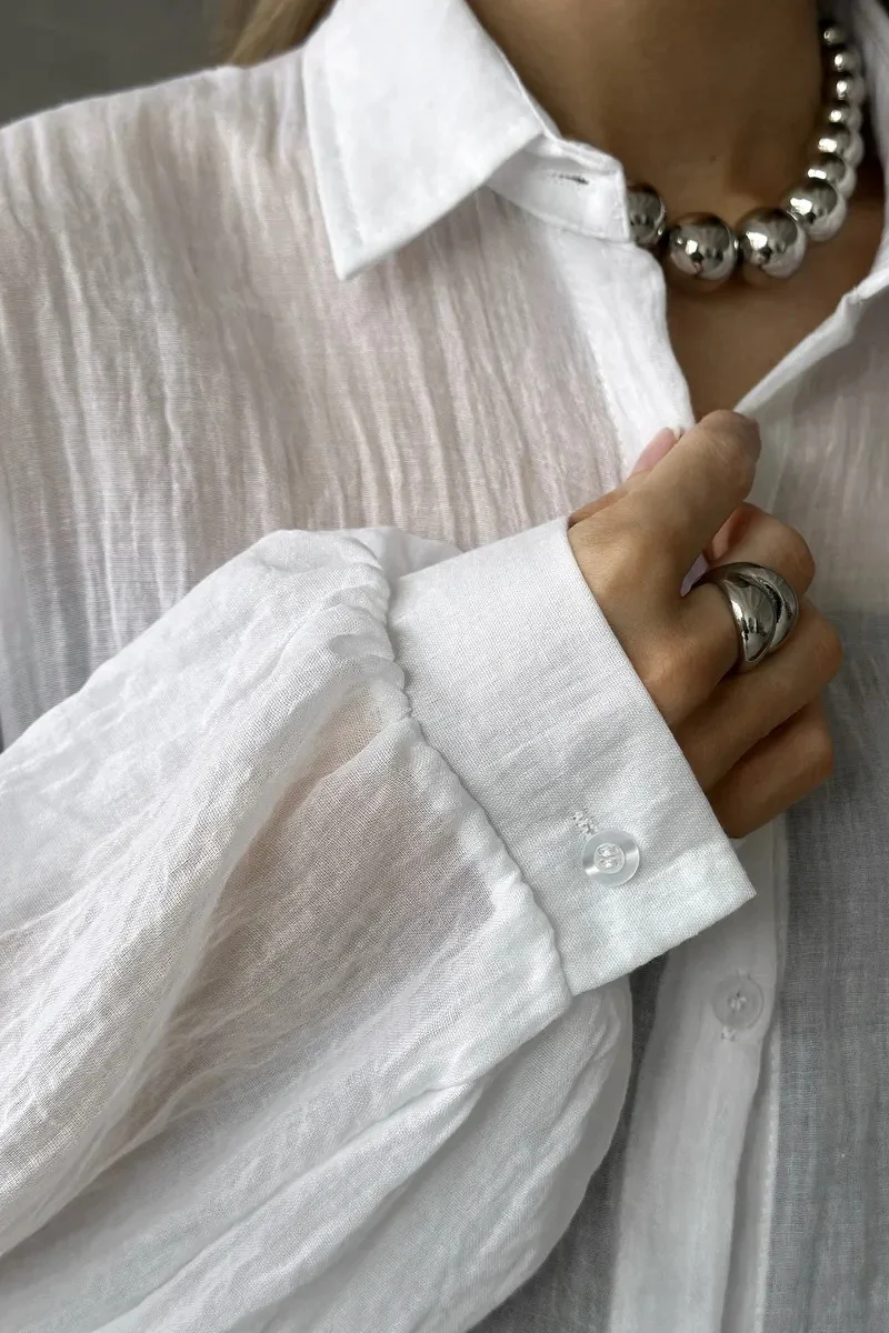Solid Casual Chic Long Sleeve Blouse - Image 12