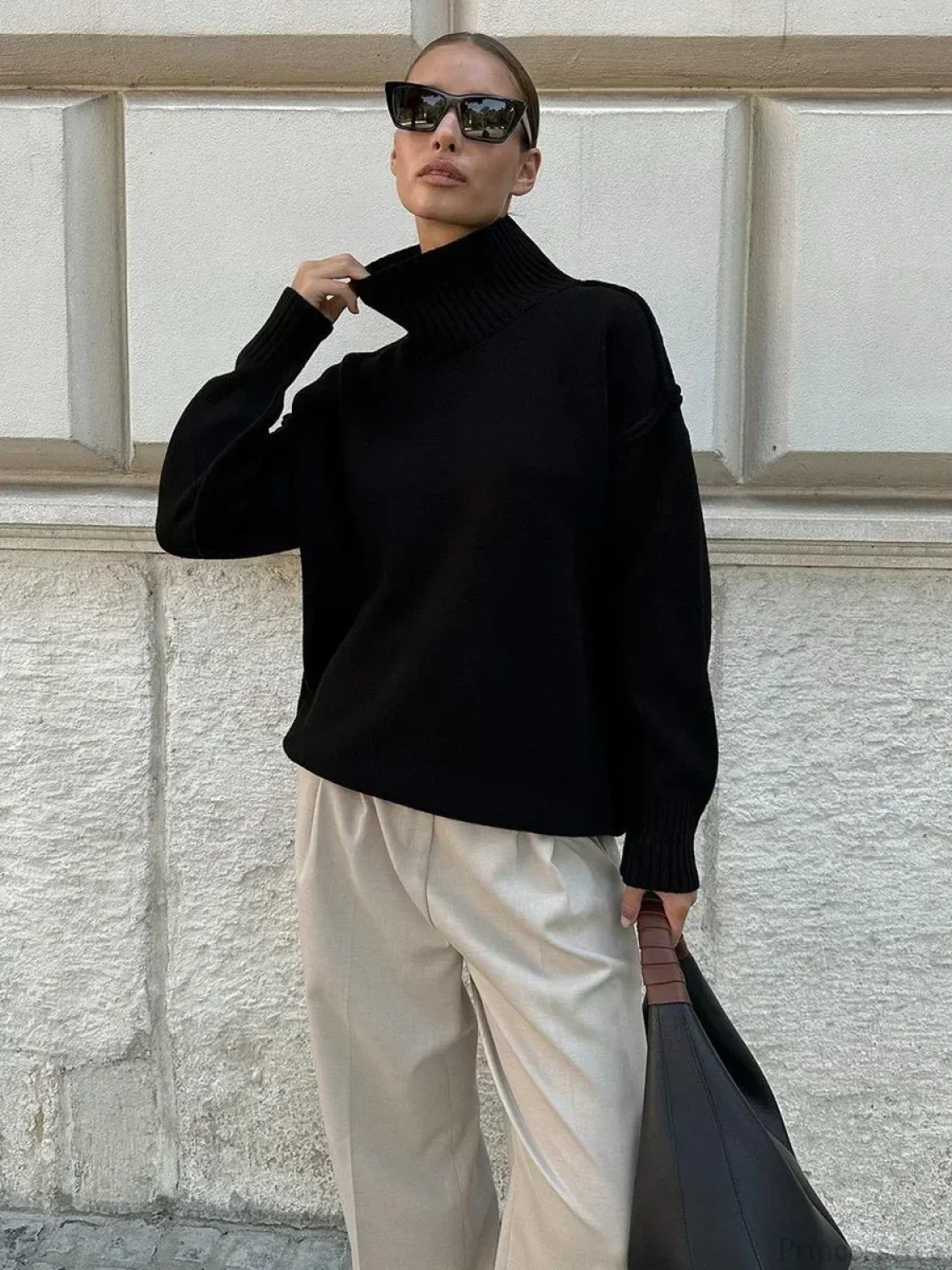 Solid Color Fashion Turtleneck Sweater - Image 5