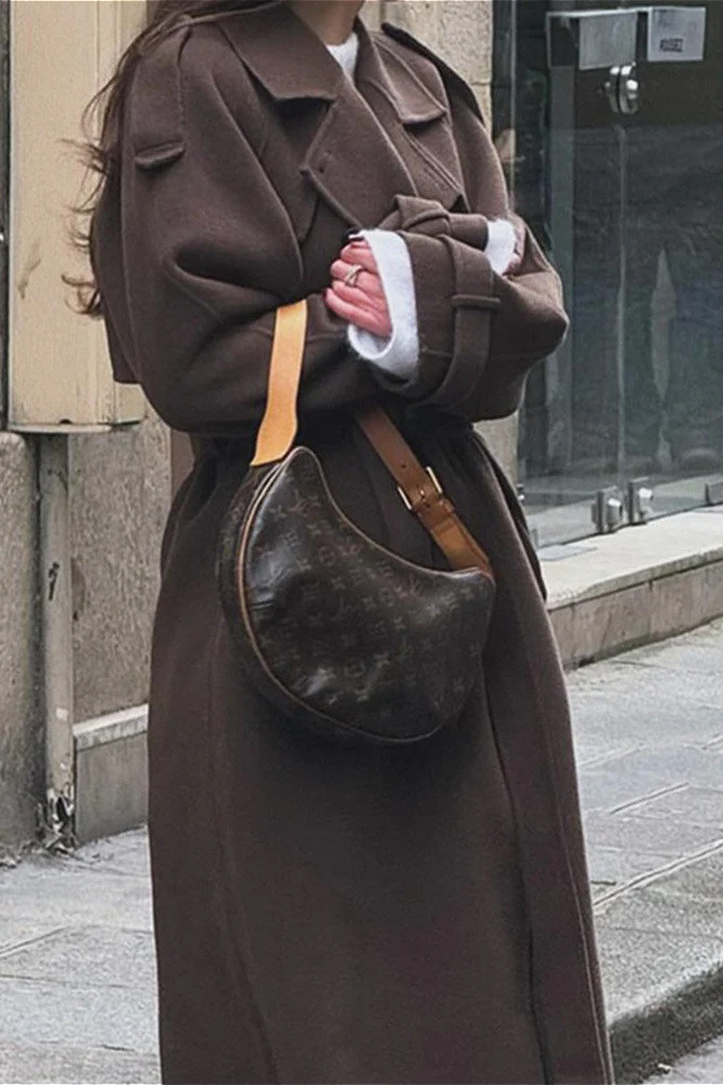 Solid Color Longline Elegant Long Sleeve Overcoat - Image 6