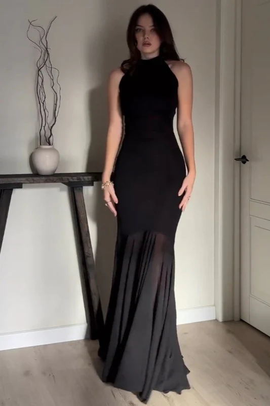Solid Color Mesh Fitted Sexy Bodycon Maxi Dress - Image 5