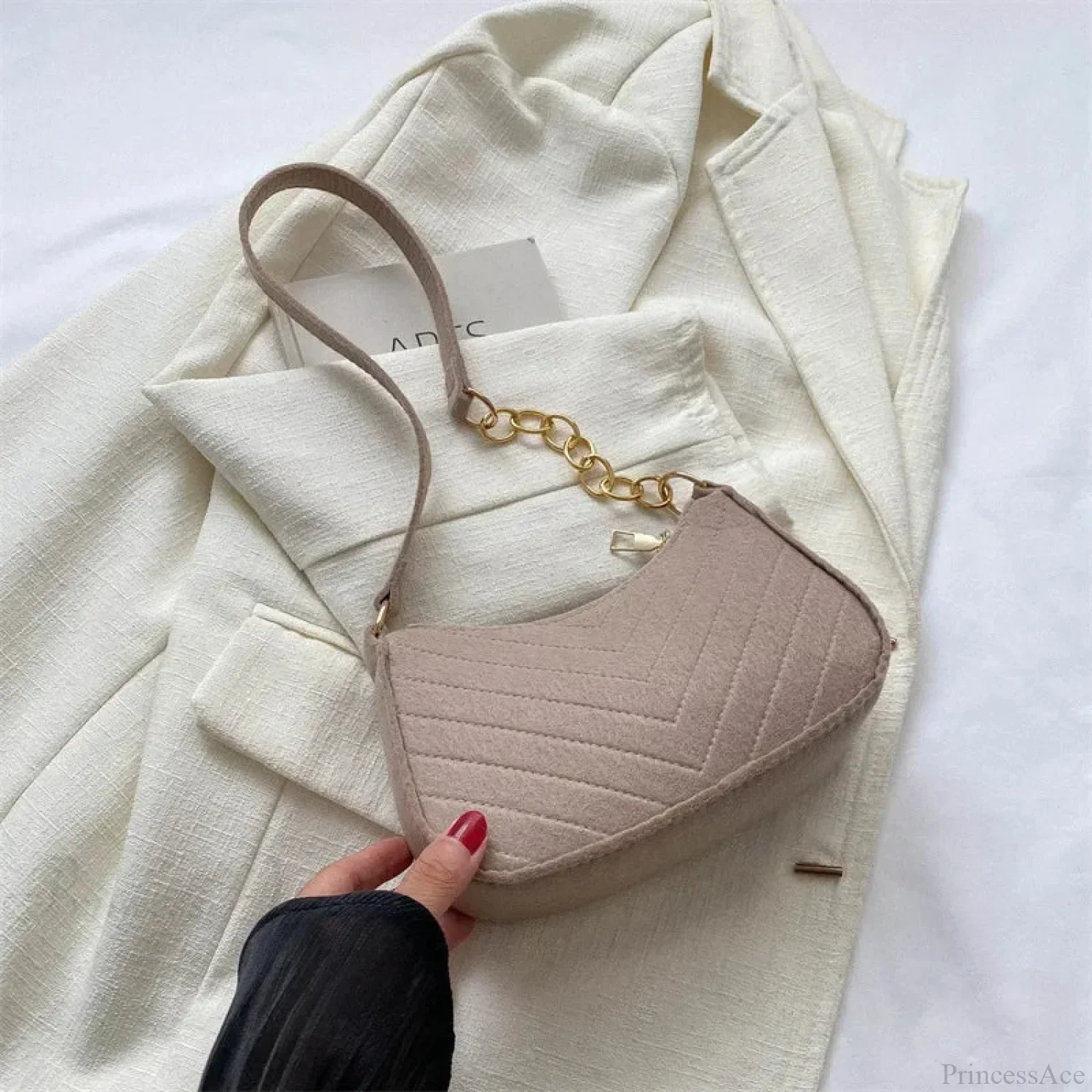 Solid Color Mini Underarm Shoulder Bag - Image 11