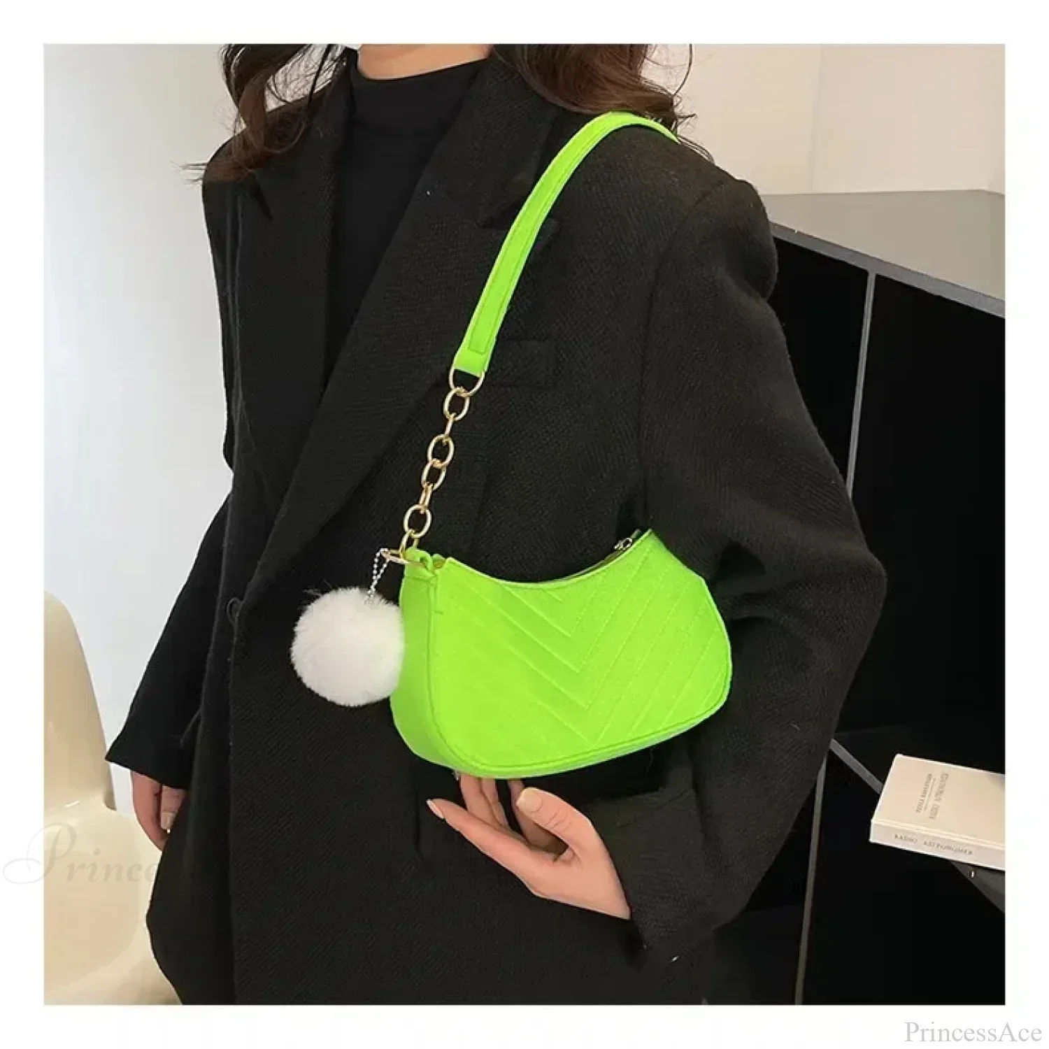Solid Color Mini Underarm Shoulder Bag - Image 14