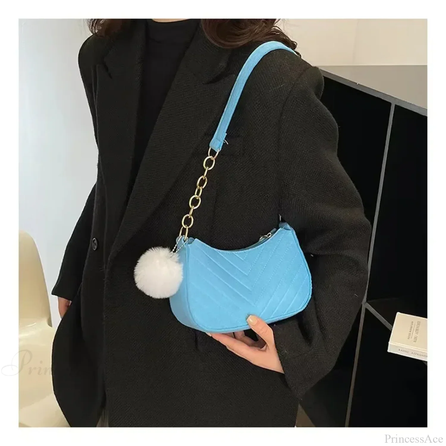Solid Color Mini Underarm Shoulder Bag - Image 15