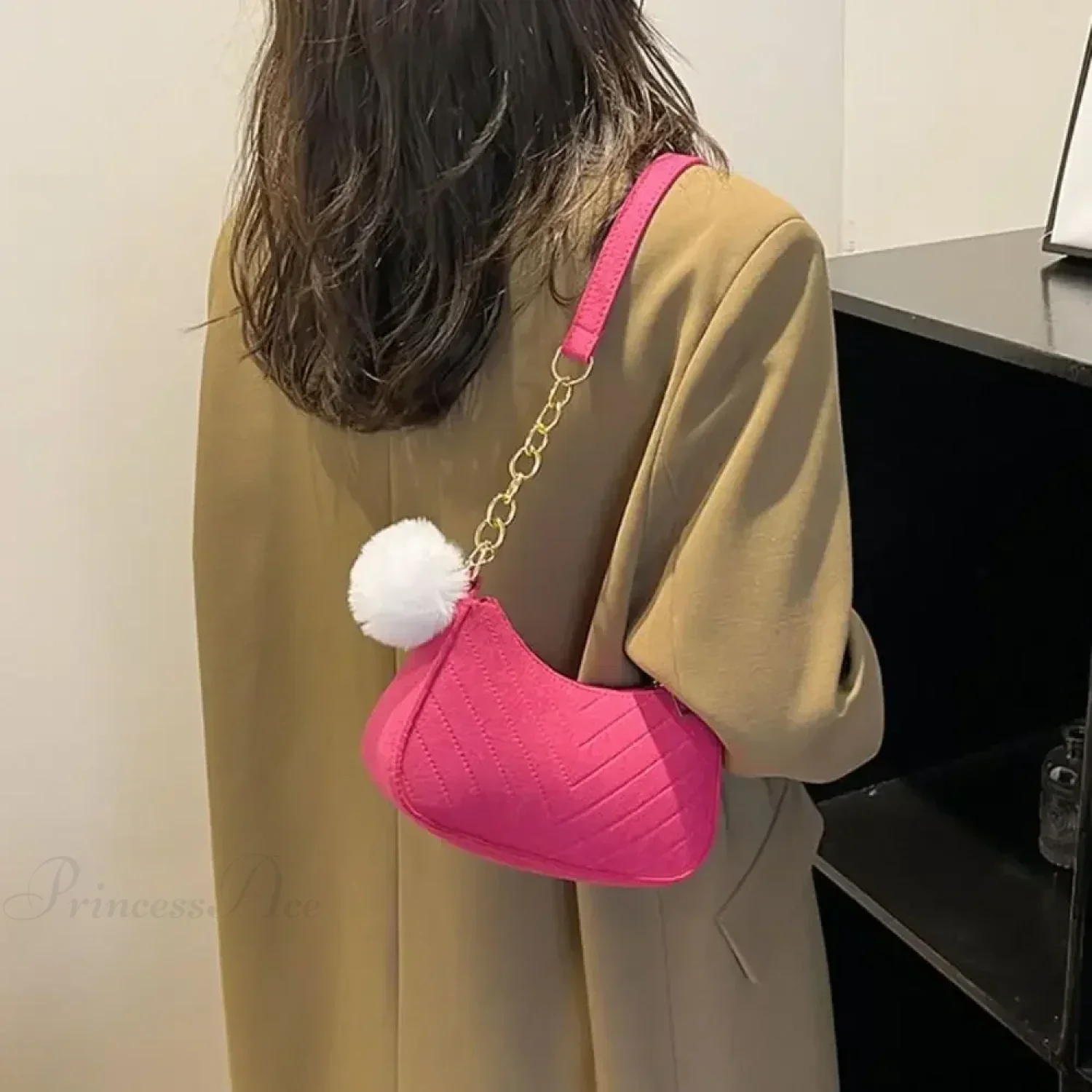 Solid Color Mini Underarm Shoulder Bag - Image 2
