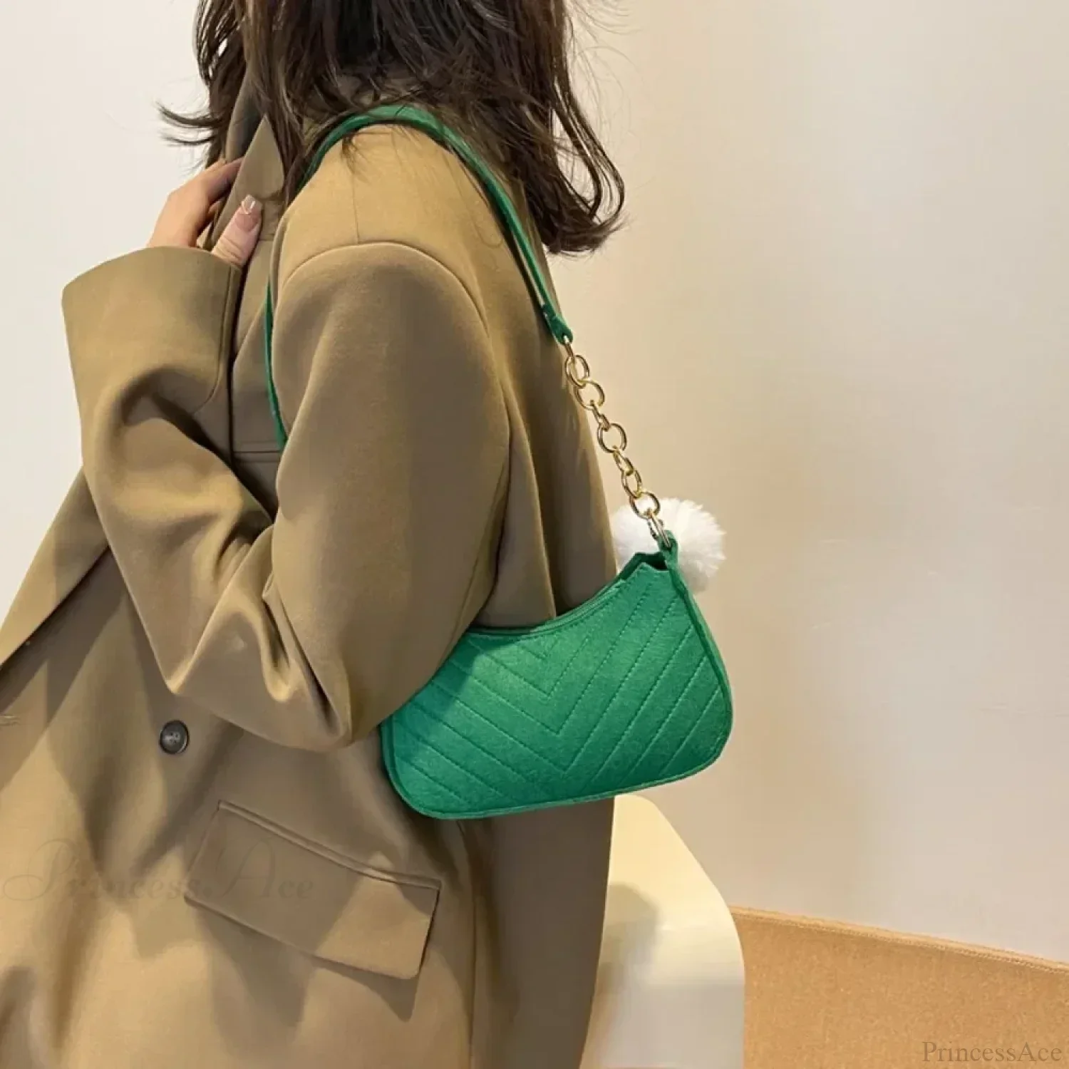 Solid Color Mini Underarm Shoulder Bag - Image 3