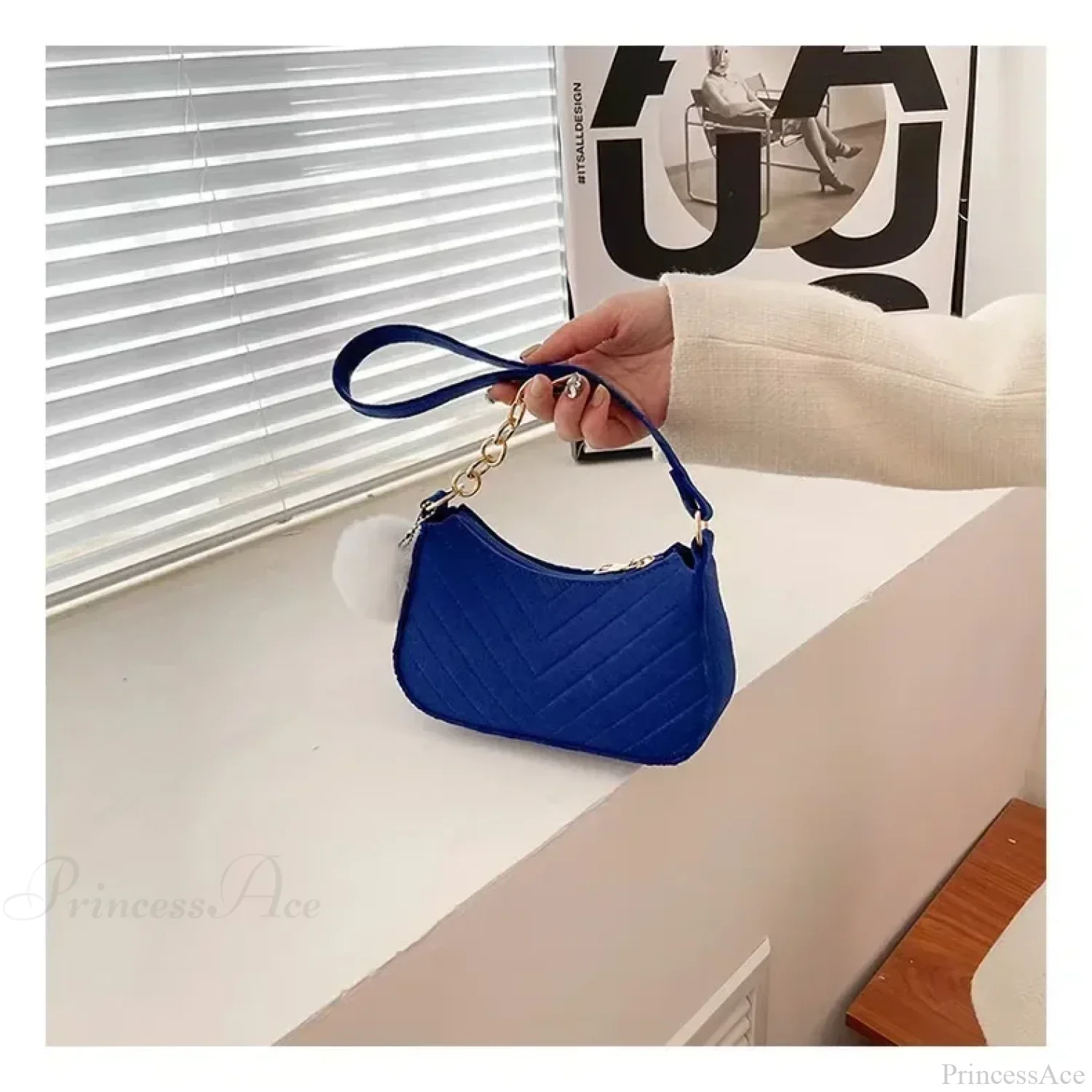 Solid Color Mini Underarm Shoulder Bag - Image 9