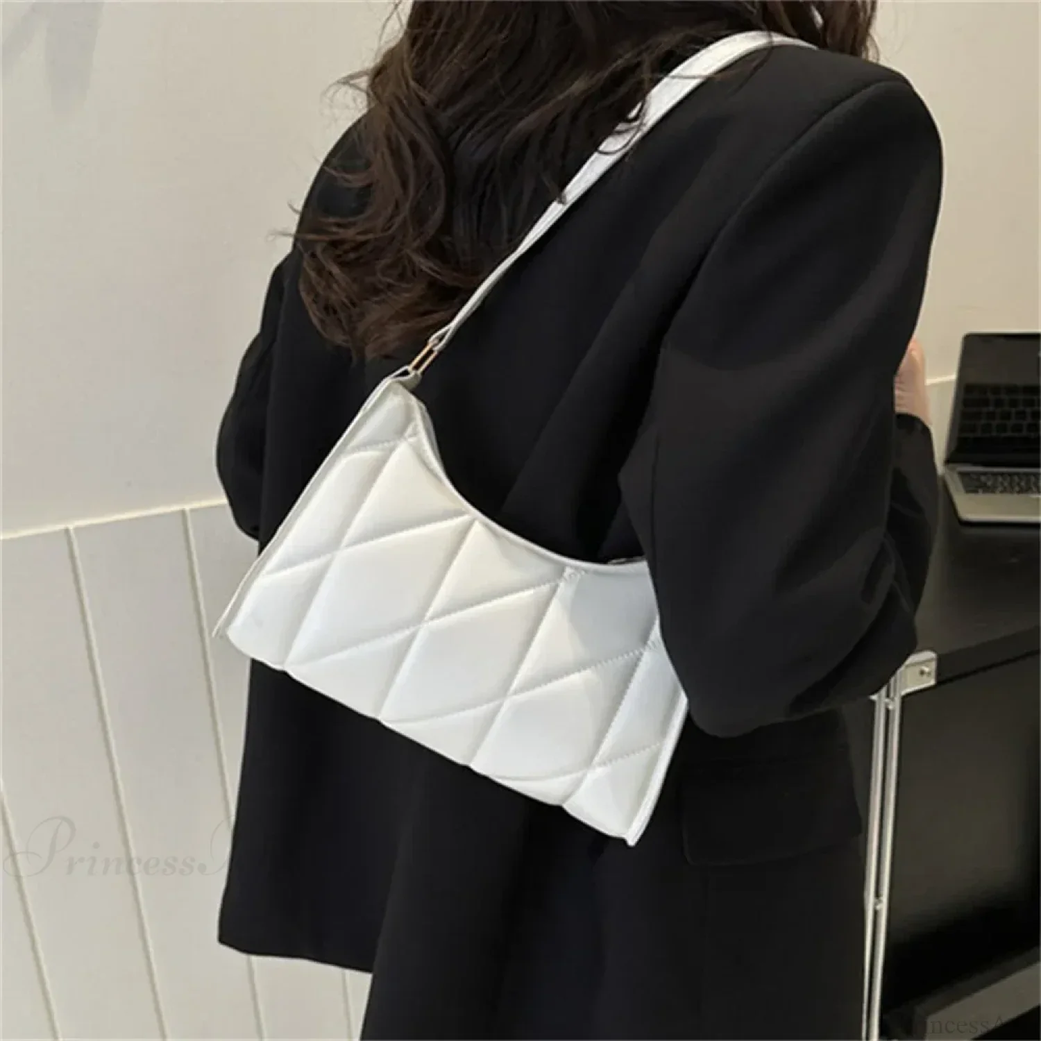 Solid Color PU Leather Underarm Crossbody - Image 5