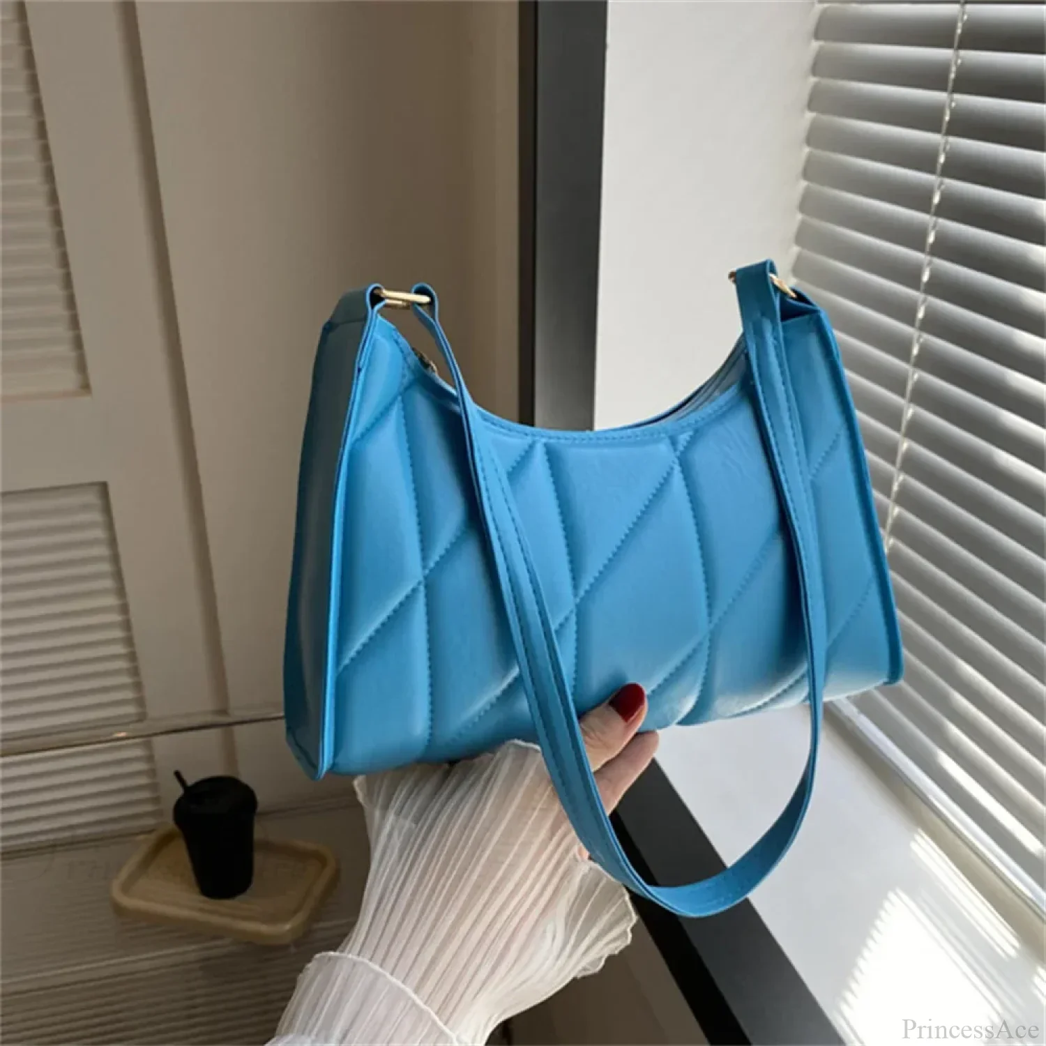 Solid Color PU Leather Underarm Crossbody - Image 8