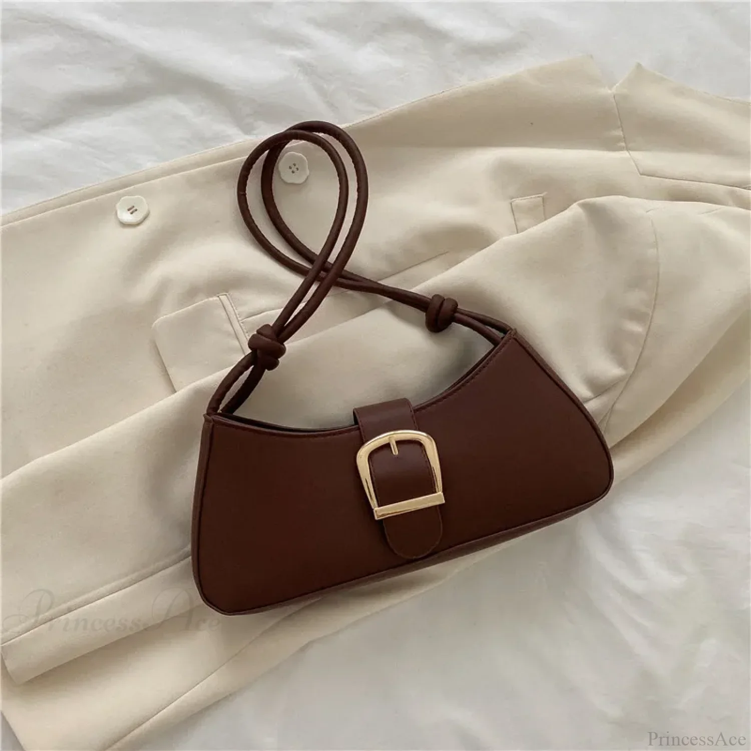 Solid Color Trendy Small Shoulder Bag - Image 6