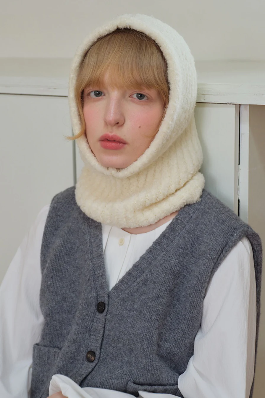 Solid Color Wool Blend Balaclava One-Piece Warm Knitted Hat